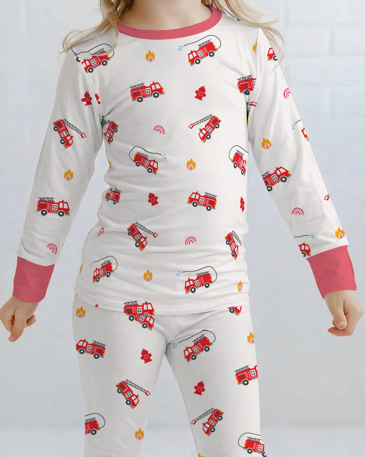 Firefighter Rescue Day Bamboo Two Piece Long Sleeve Pajama Set