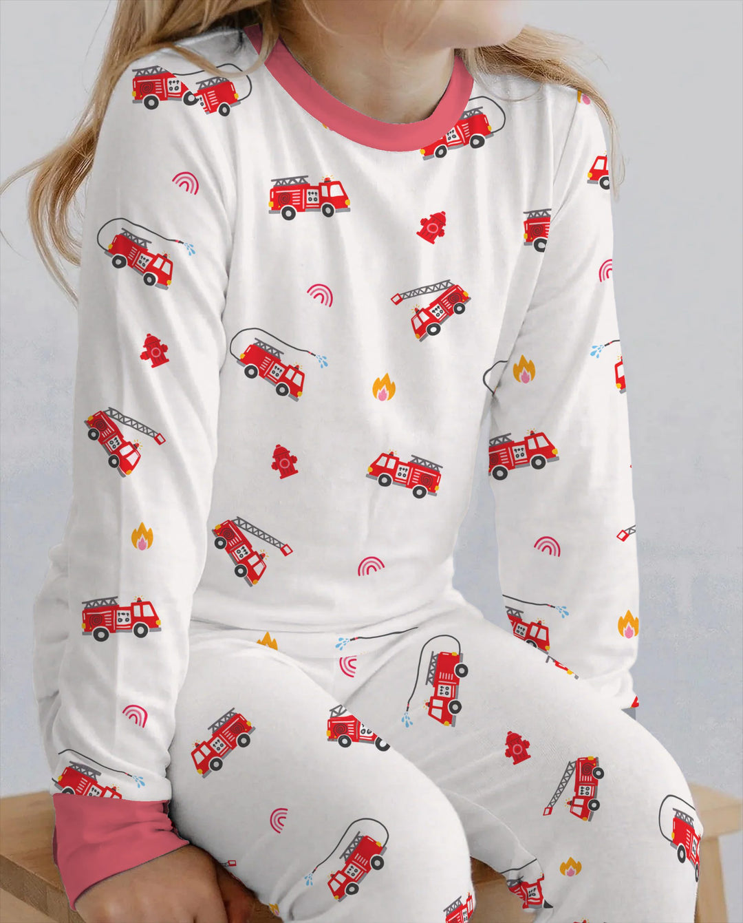 Firefighter Rescue Day Bamboo Two Piece Long Sleeve Pajama Set