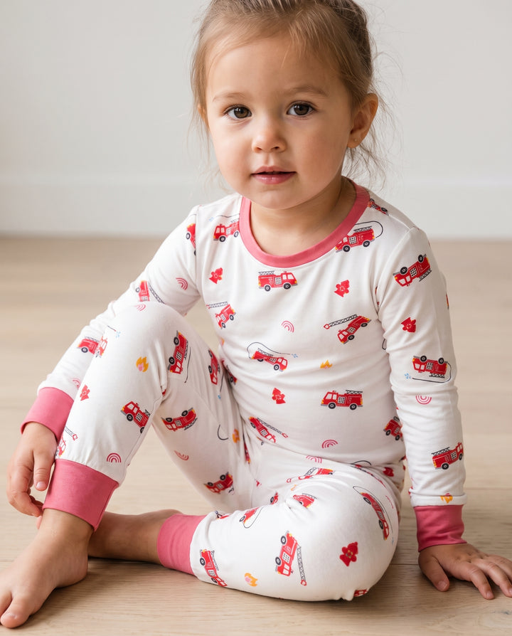 Firefighter Rescue Day Bamboo Two Piece Long Sleeve Pajama Set