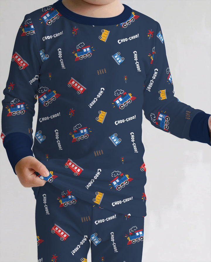 Choo Choo Railway Adventure Bamboo Two Piece Long Sleeve Pajama Set
