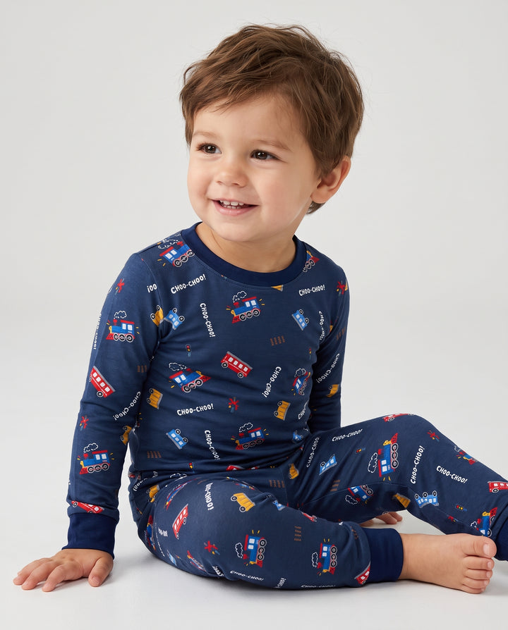 Choo Choo Railway Adventure Bamboo Two Piece Long Sleeve Pajama Set