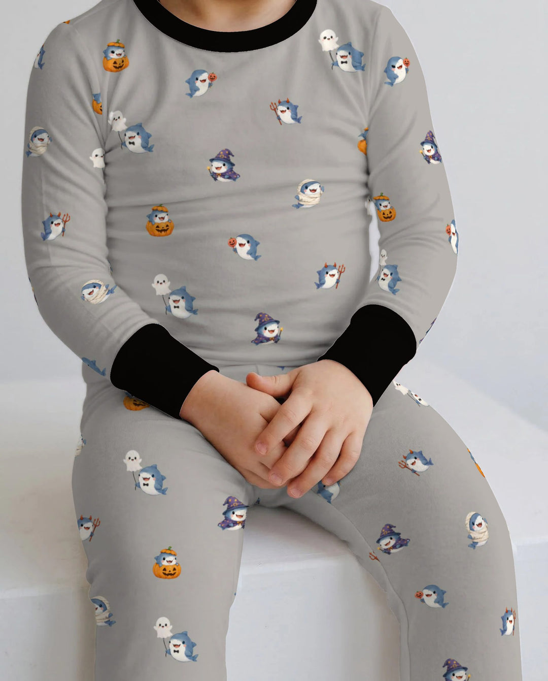 Halloween Shark Costume Bamboo Two Piece Long Sleeve Pajama Set
