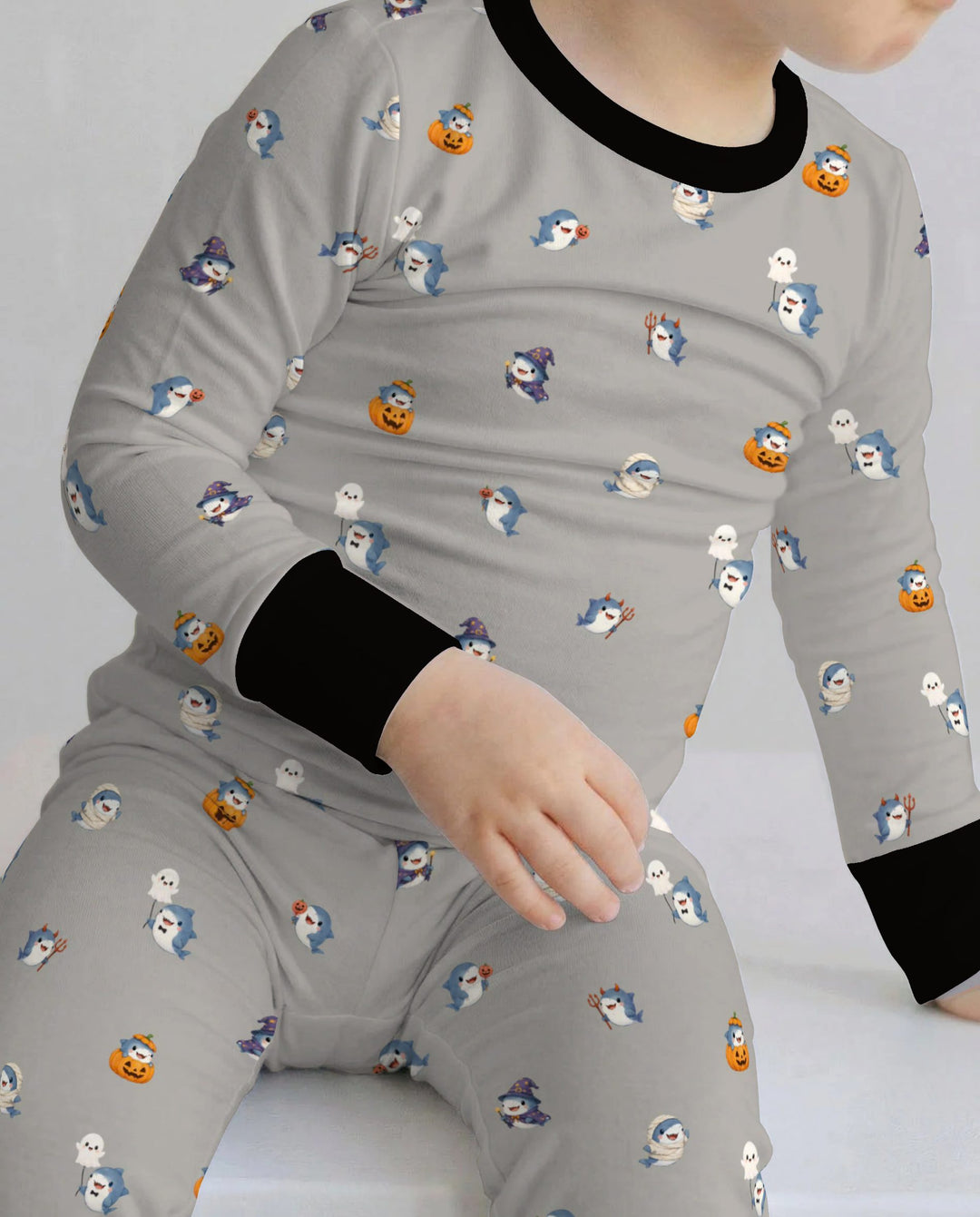 Halloween Shark Costume Bamboo Two Piece Long Sleeve Pajama Set