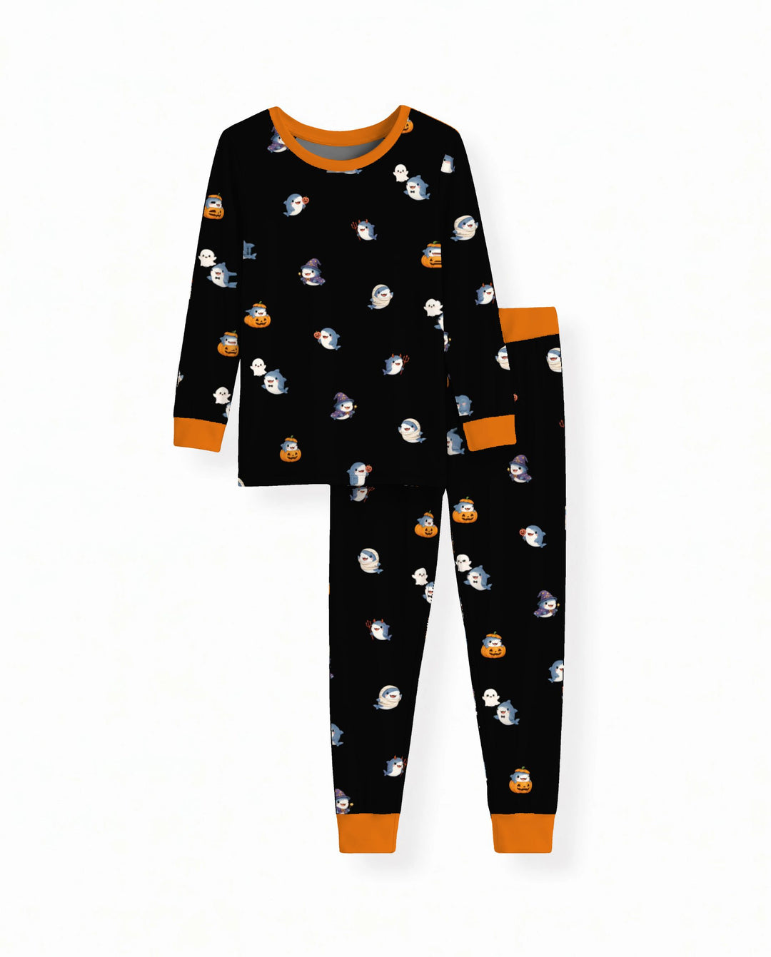 Spooky Shark Halloween Bamboo Two Piece Long Sleeve Pajama Set