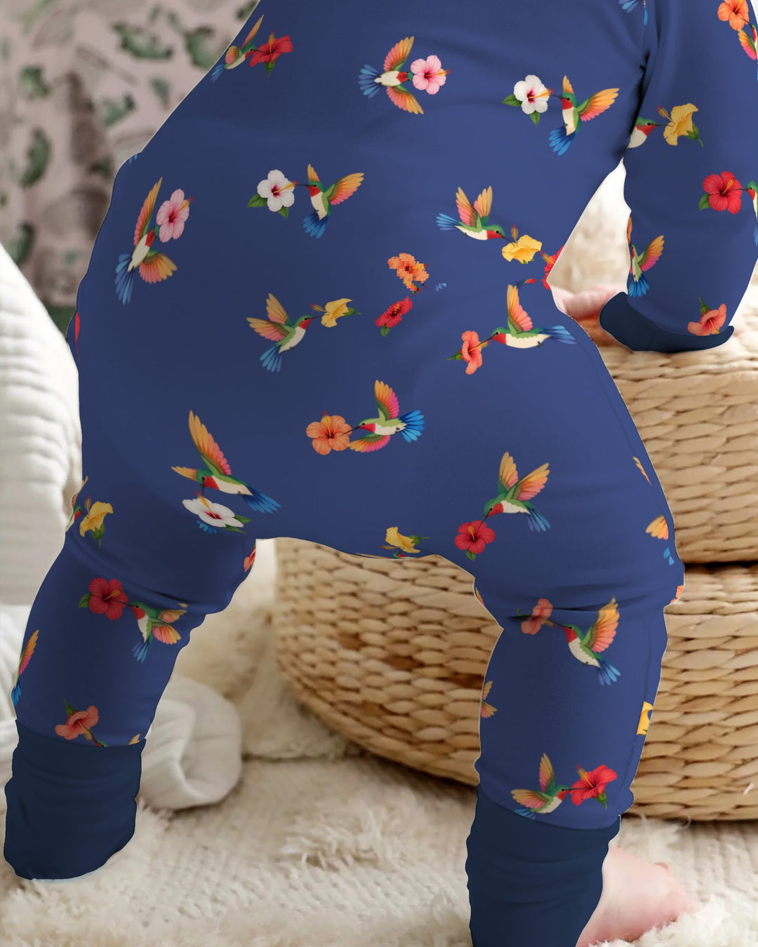 Tropical Hummingbird & Hibiscus Bamboo Convertible Zippy
