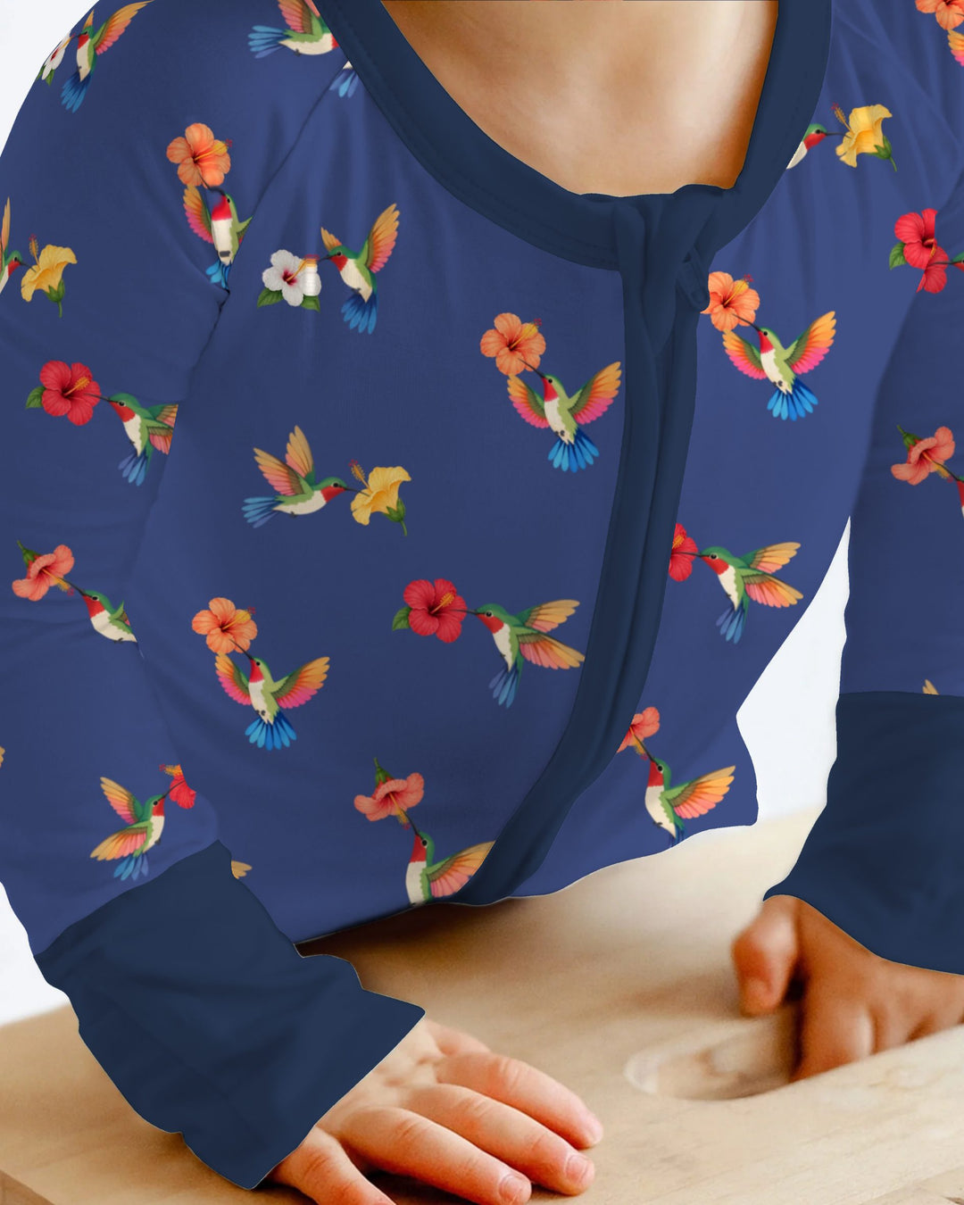 Tropical Hummingbird & Hibiscus Bamboo Convertible Zippy