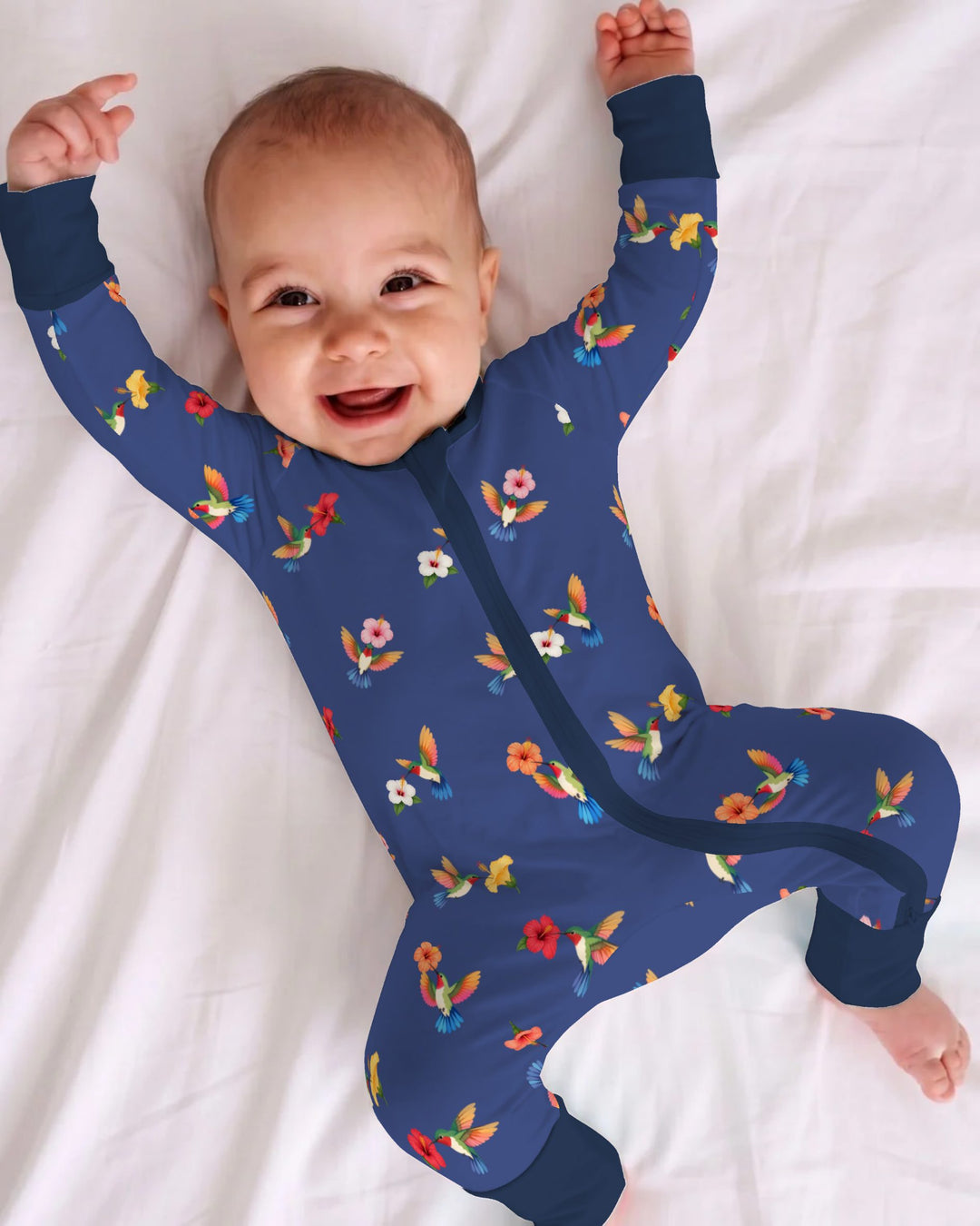 Tropical Hummingbird & Hibiscus Bamboo Convertible Zippy