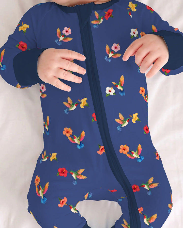 Tropical Hummingbird & Hibiscus Bamboo Convertible Zippy