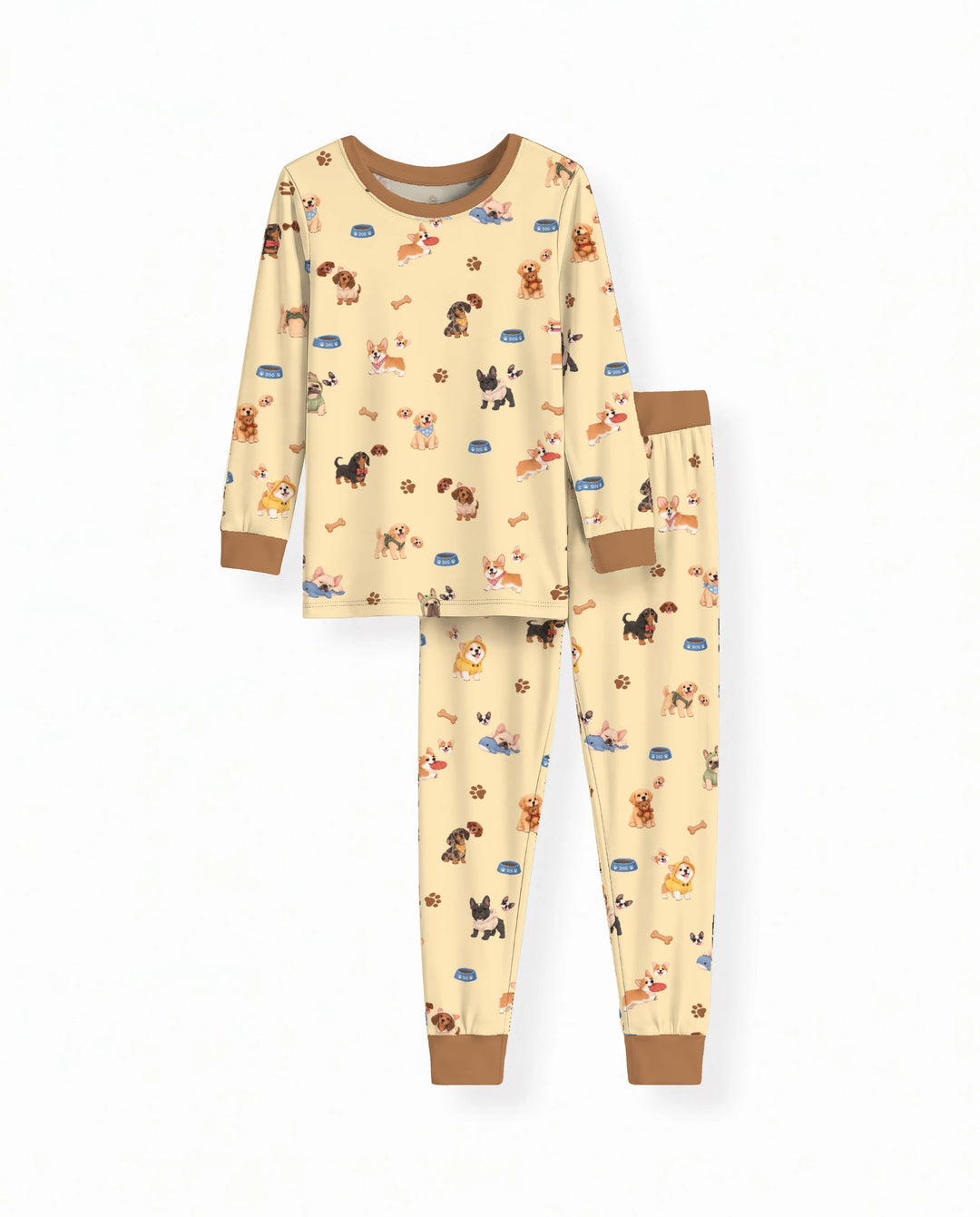 Cute Dog Lover Bamboo Two Piece Long Sleeve Pajama Set