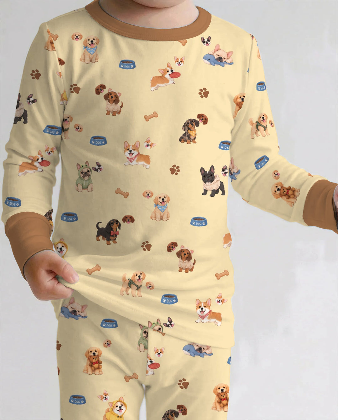 Cute Dog Lover Bamboo Two Piece Long Sleeve Pajama Set