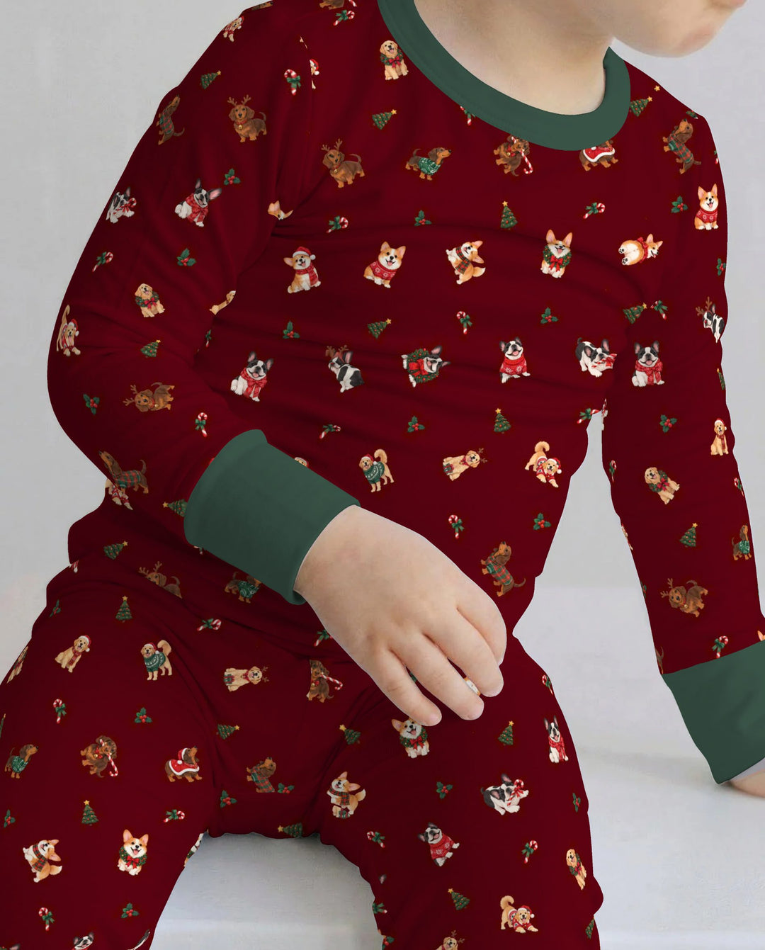 Christmas Dogs Holiday Bamboo Two Piece Long Sleeve Pajama Set