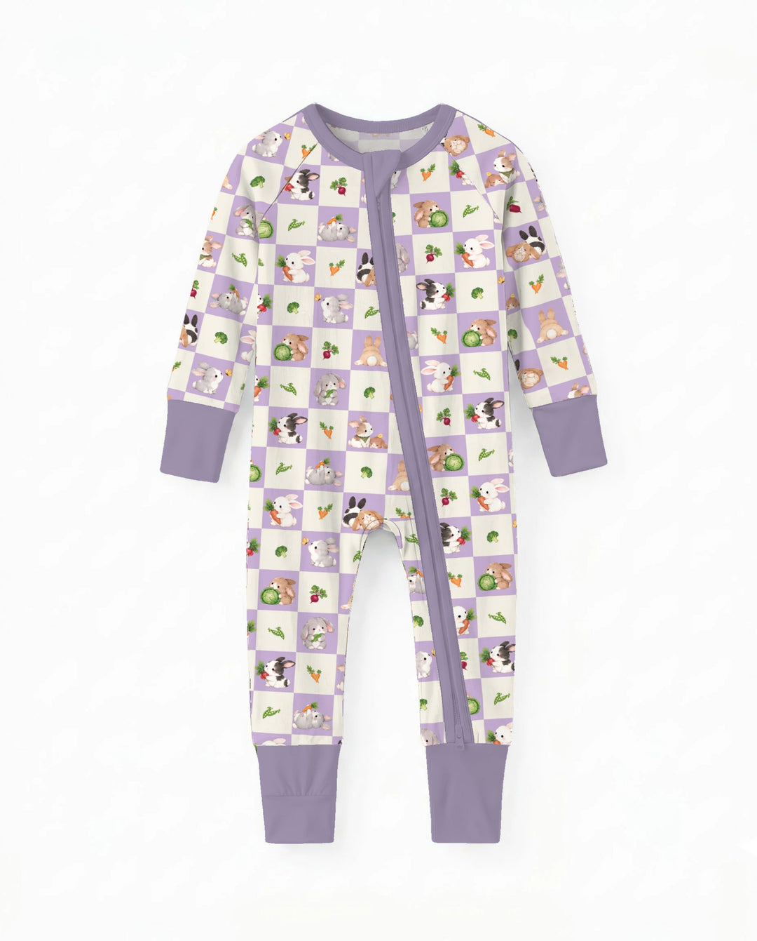 Bunny Lavender Garden Checkerboard Bamboo Convertible Zippy