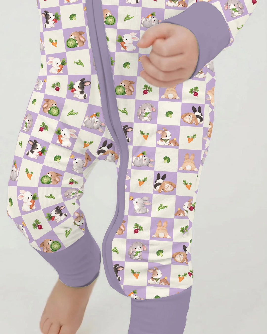 Bunny Lavender Garden Checkerboard Bamboo Convertible Zippy