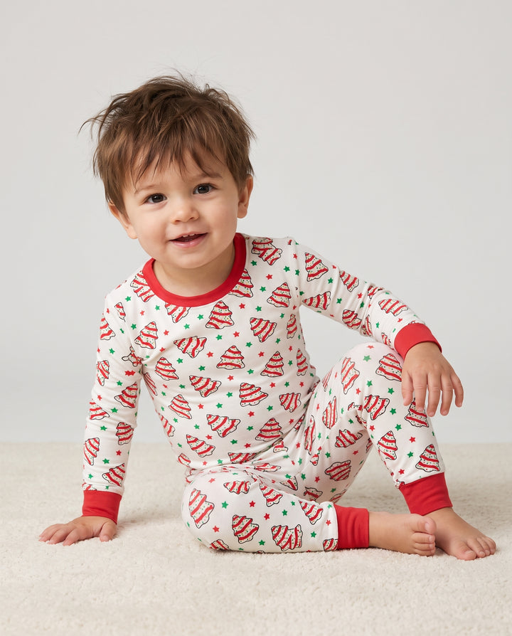 Christmas Tree Cake Cookie Bamboo Two Piece Long Sleeve Pajama Set