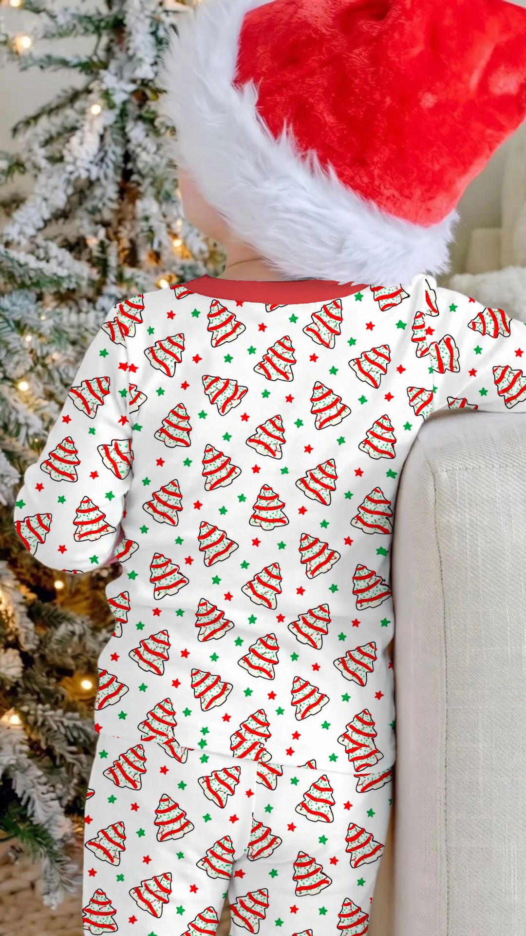 Christmas Tree Cake Cookie Bamboo Two Piece Long Sleeve Pajama Set