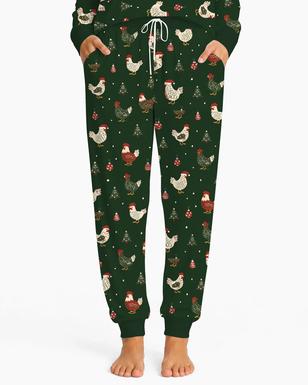 Festive Christmas Chickens Bamboo Women Pajama Set
