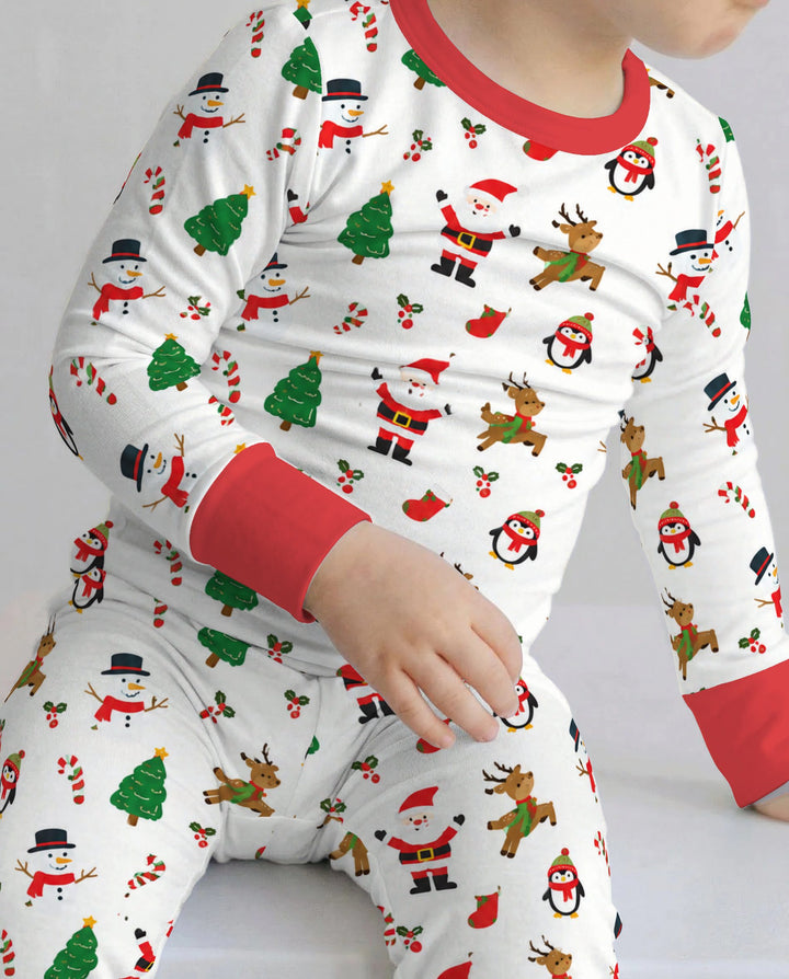 Classic Christmas Friends Bamboo Two Piece Long Sleeve Pajama Set