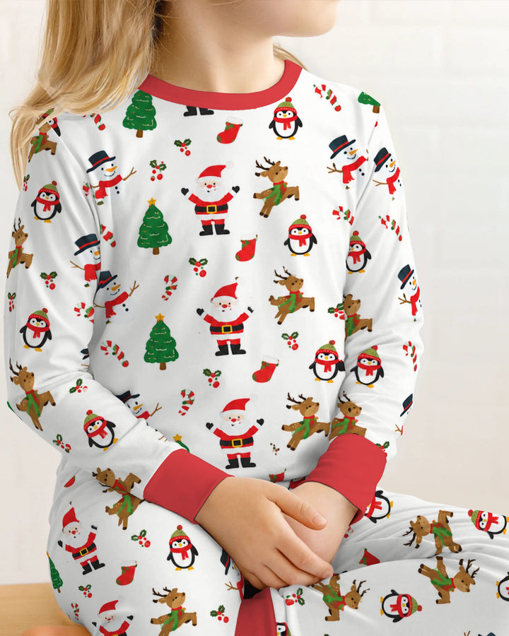 Classic Christmas Friends Bamboo Two Piece Long Sleeve Pajama Set