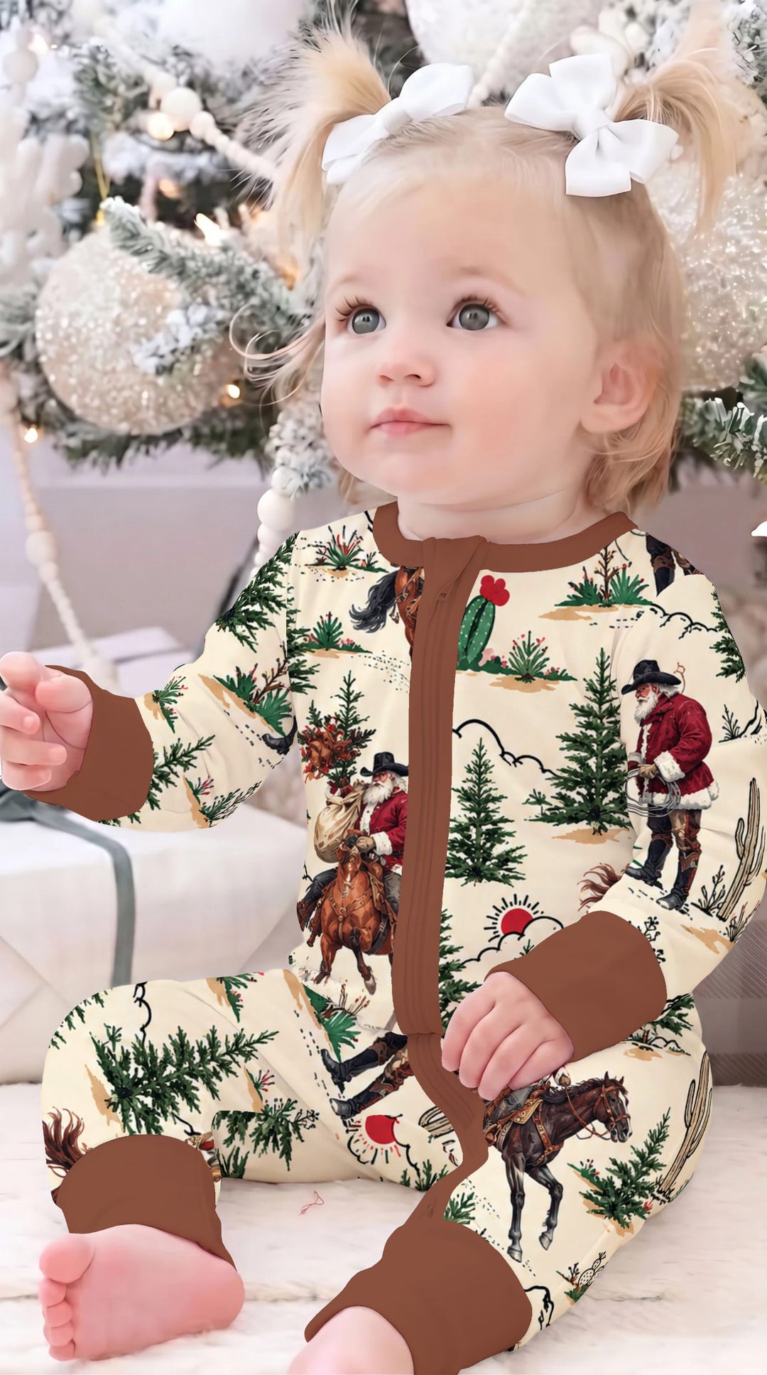 Western Cowboy Santa Christmas Bamboo Convertible Zippy