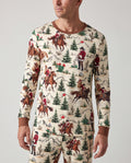 Western Cowboy Santa Christmas Bamboo Men's Pajama Set