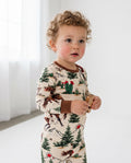 Western Cowboy Santa Christmas Bamboo Two Piece Long Sleeve Pajama Set