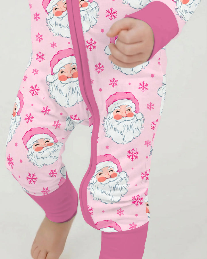 Pink Santa Snowflakes Bamboo Convertible Zippy