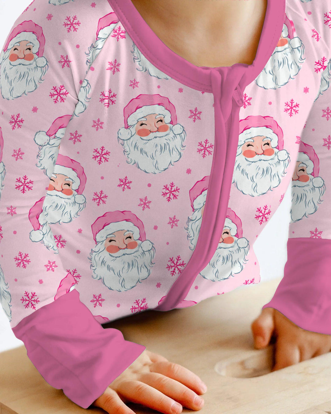 Pink Santa Snowflakes Bamboo Convertible Zippy