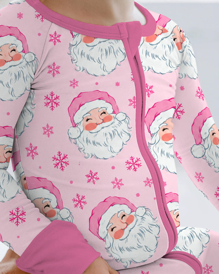 Pink Santa Snowflakes Bamboo Convertible Zippy