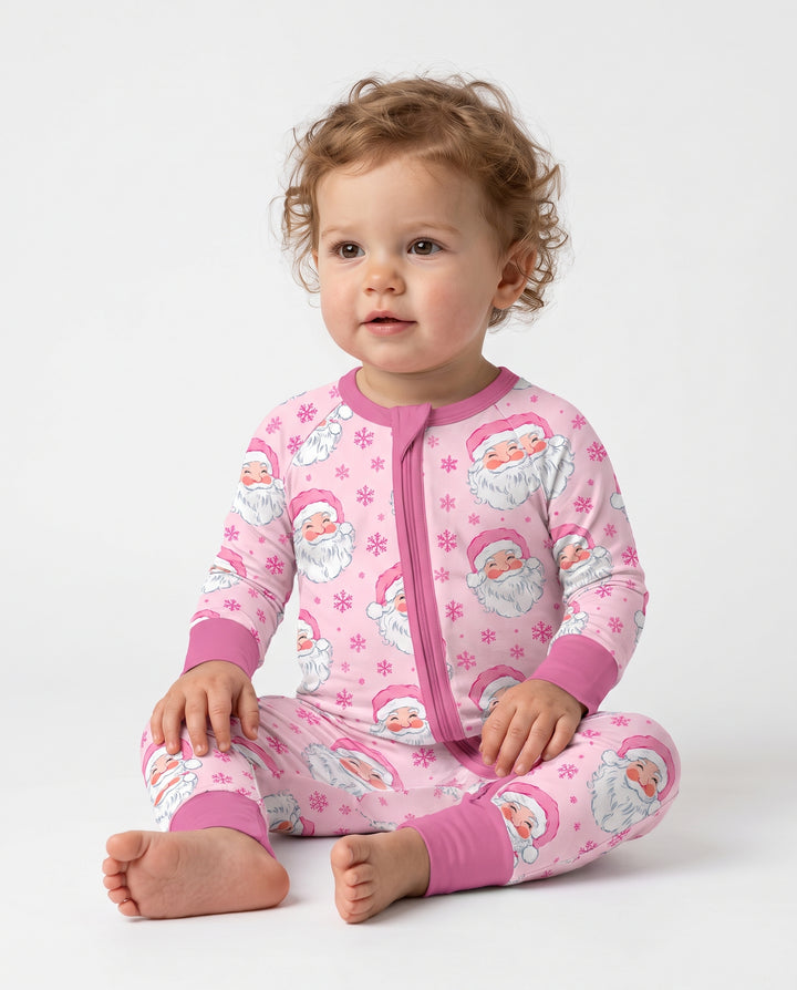 Pink Santa Snowflakes Bamboo Convertible Zippy
