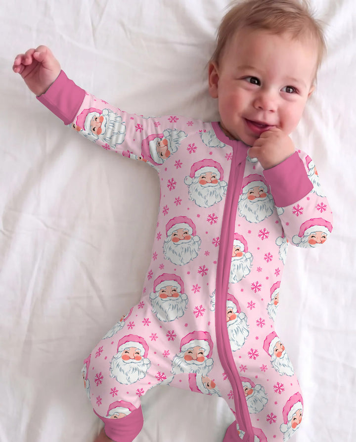 Pink Santa Snowflakes Bamboo Convertible Zippy