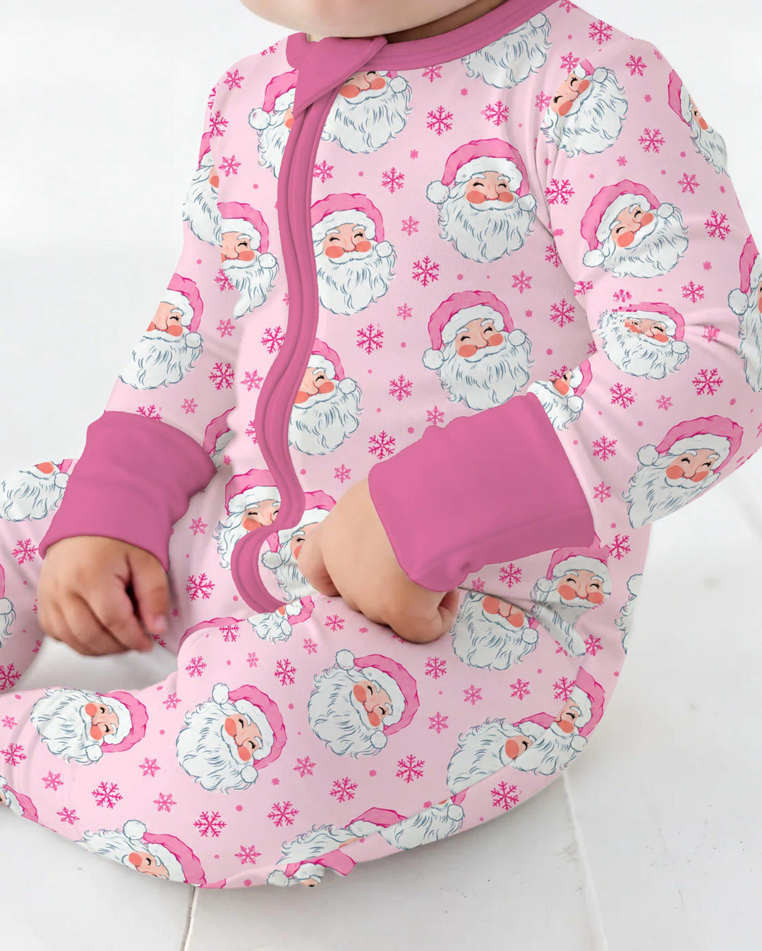 Pink Santa Snowflakes Bamboo Convertible Zippy