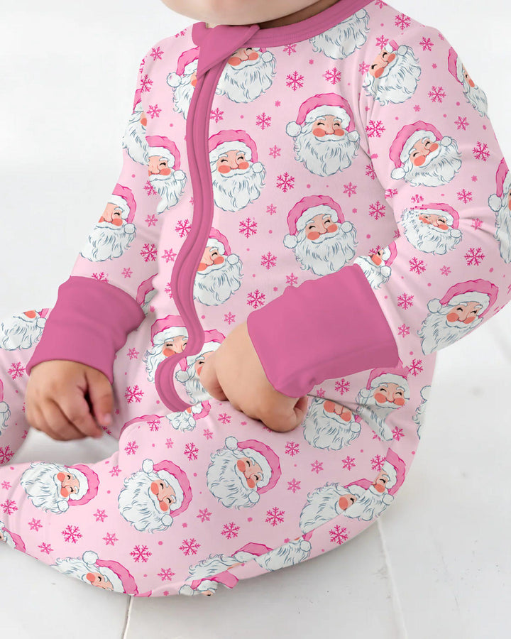 Pink Santa Snowflakes Bamboo Convertible Zippy