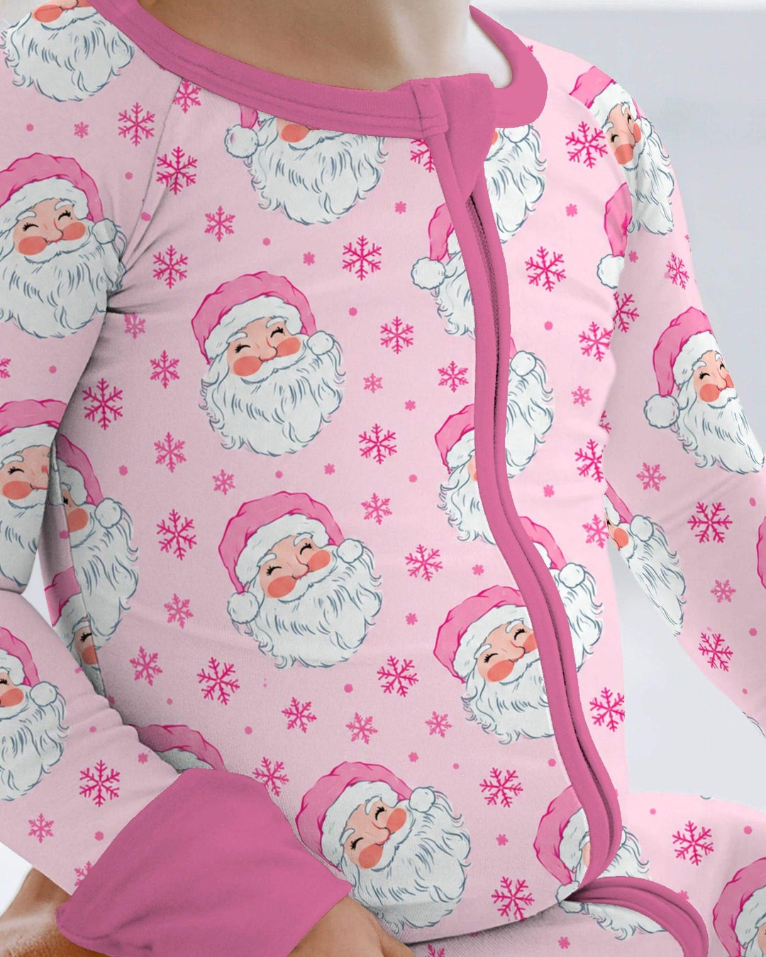 Pink Santa Snowflakes Bamboo Convertible Zippy