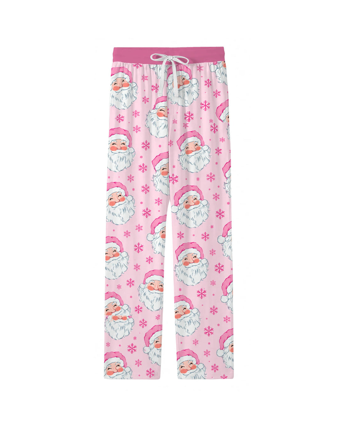 Pink Santa Snowflakes Bamboo Men's Pajama Set