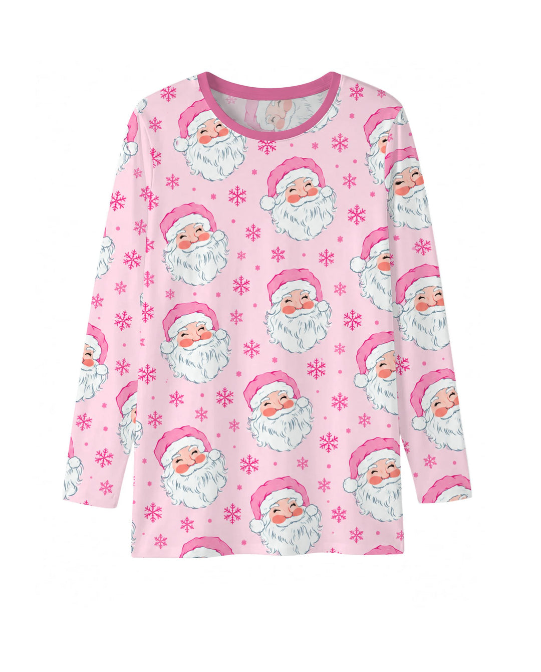 Pink Santa Snowflakes Bamboo Men's Pajama Set