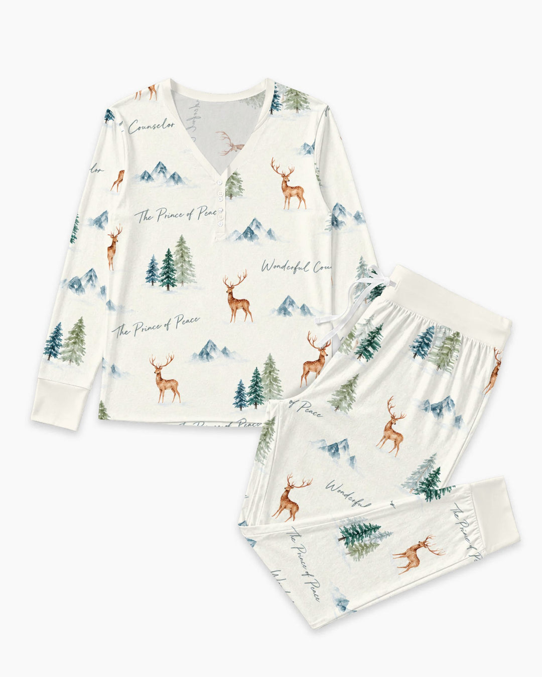 Prince of Peace Winter Woodland Bamboo Women Pajama Set