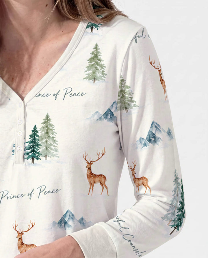 Prince of Peace Winter Woodland Bamboo Women Pajama Set