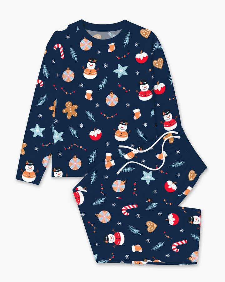 Midnight Snowman Christmas Treats Bamboo Men's Pajama Set