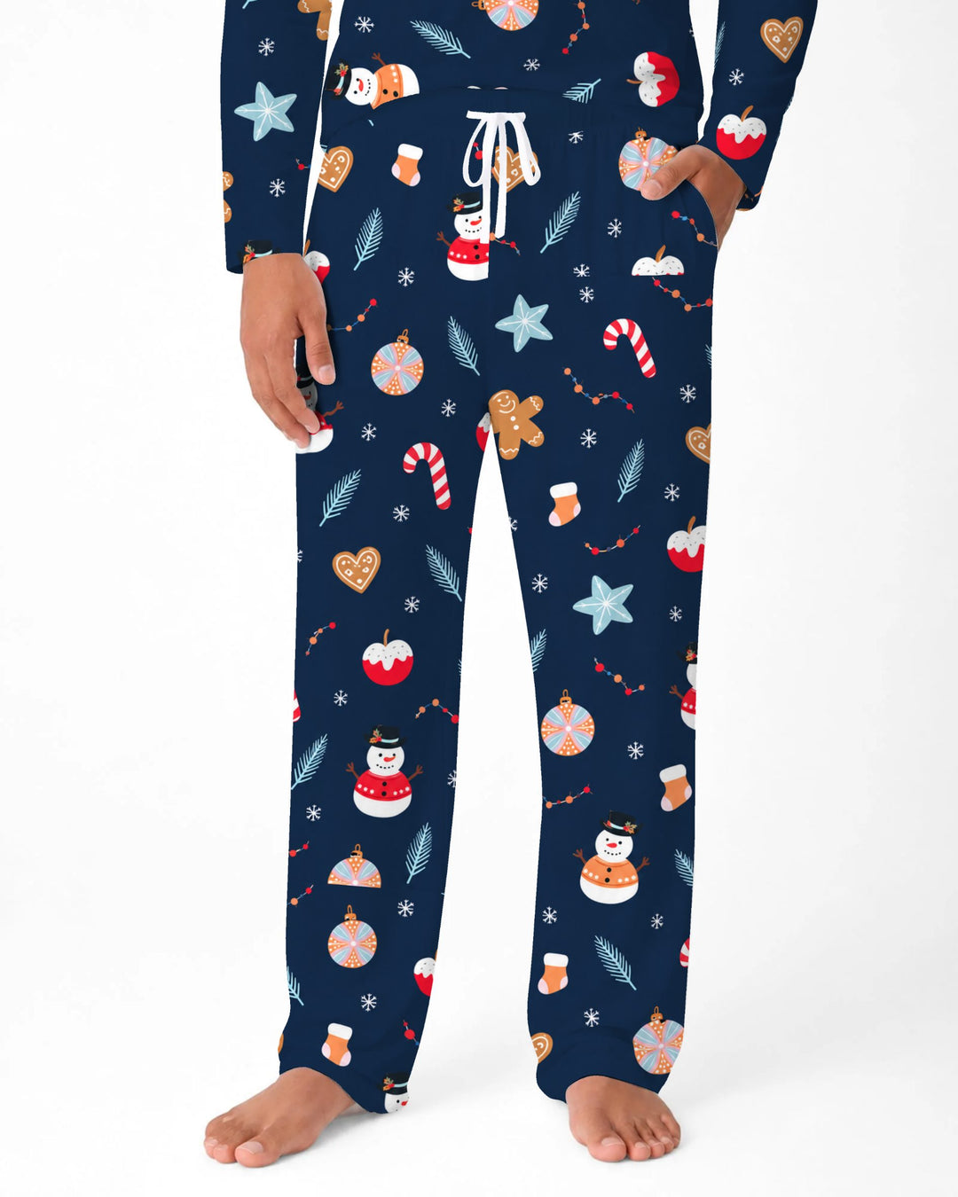 Midnight Snowman Christmas Treats Bamboo Men's Pajama Set