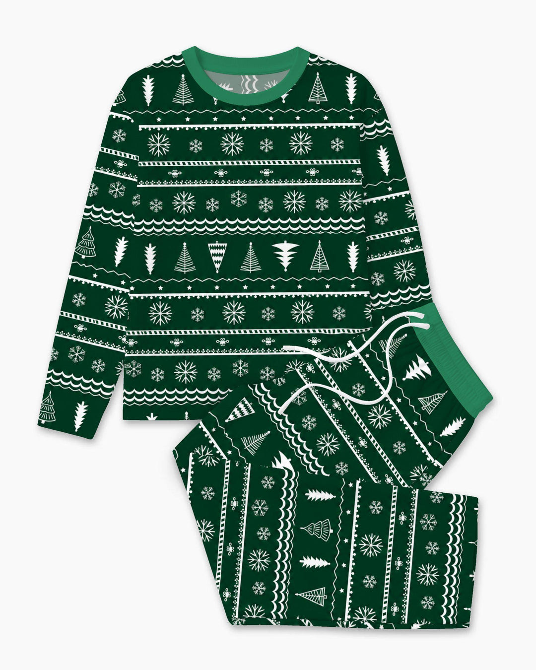 Evergreen Nordic Christmas Trees Bamboo Men's Pajama Set