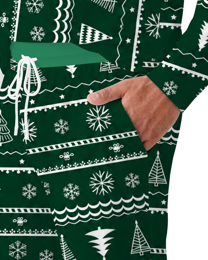 Evergreen Nordic Christmas Trees Bamboo Men's Pajama Set