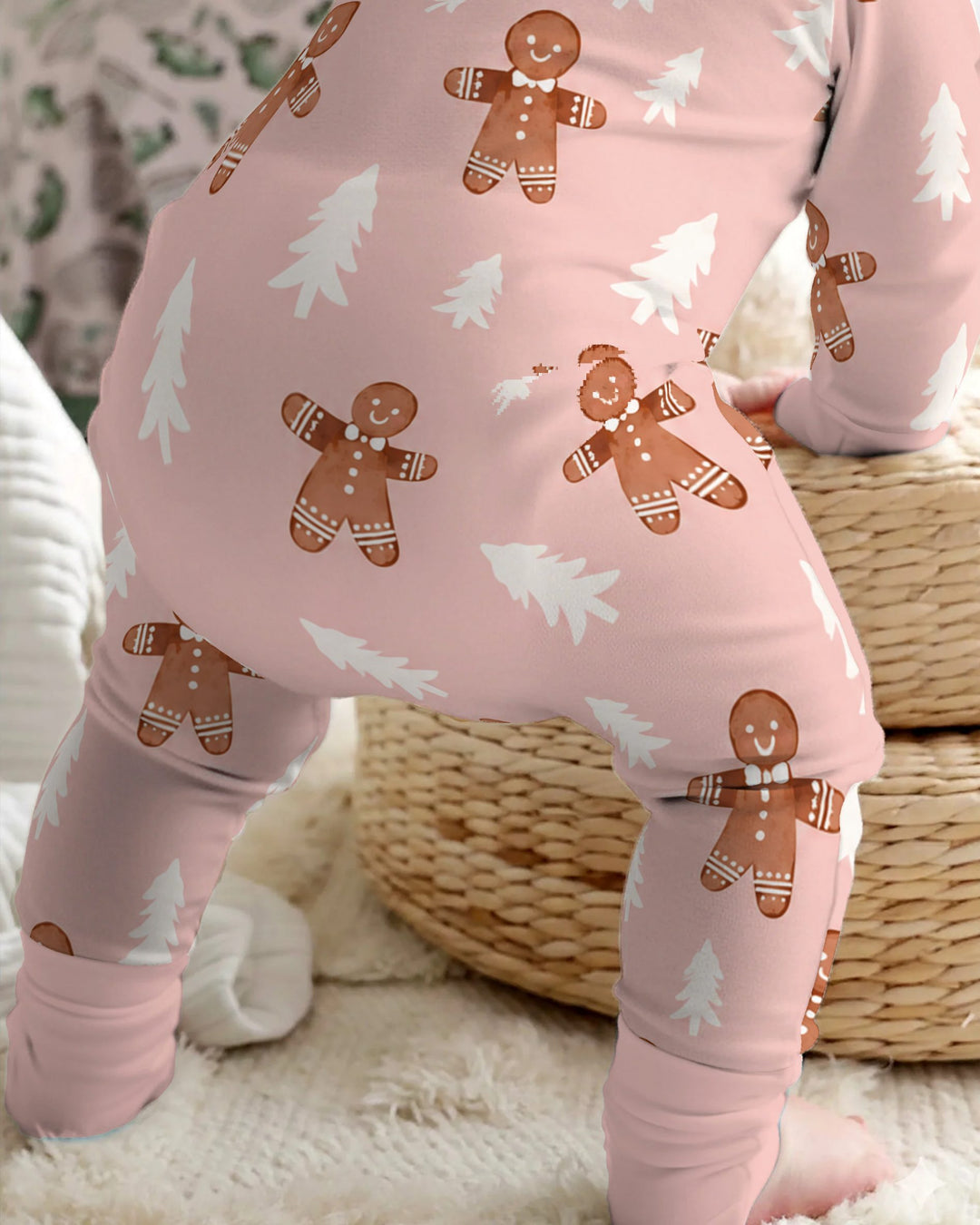 Pink Gingerbread Christmas Forest Bamboo Convertible Zippy