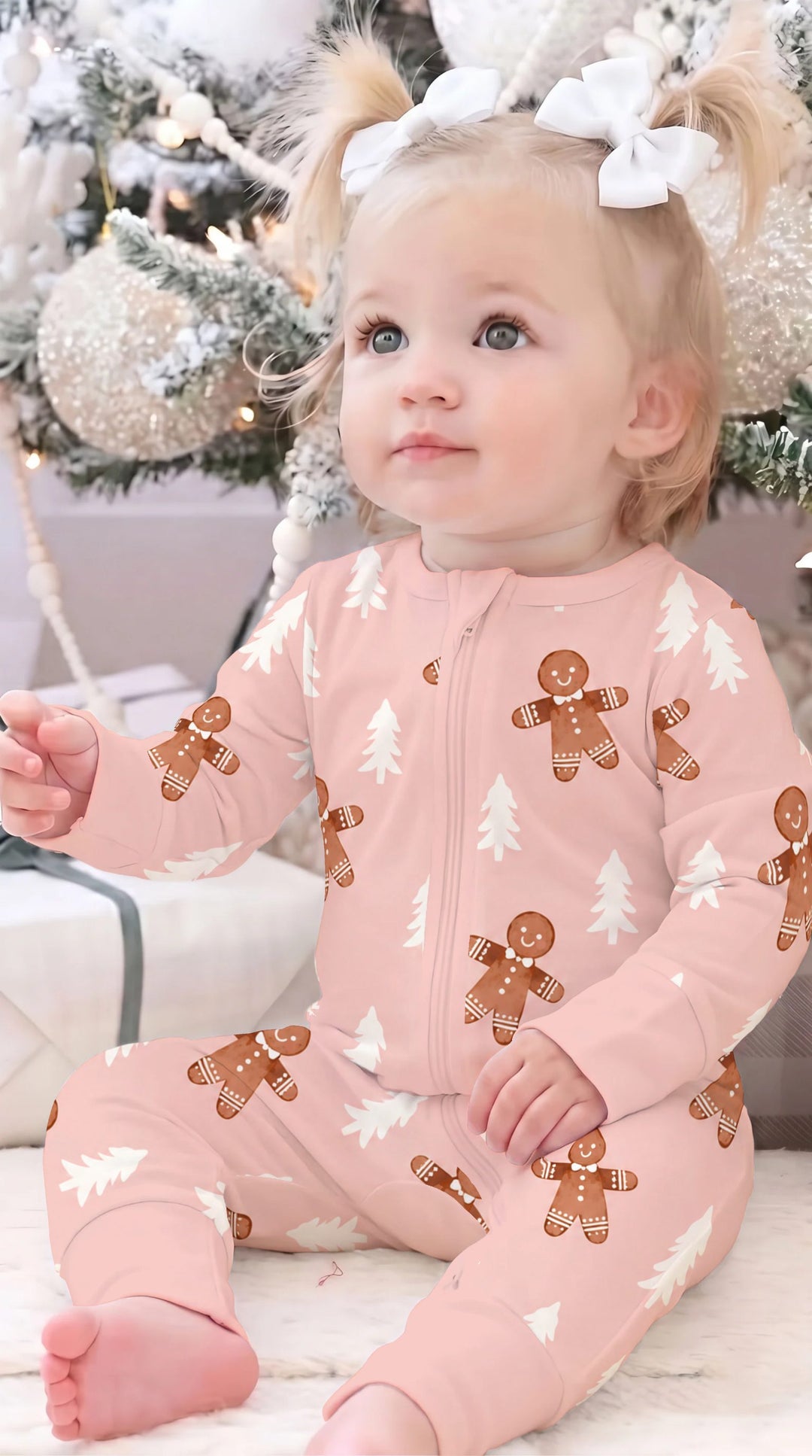 Pink Gingerbread Christmas Forest Bamboo Convertible Zippy