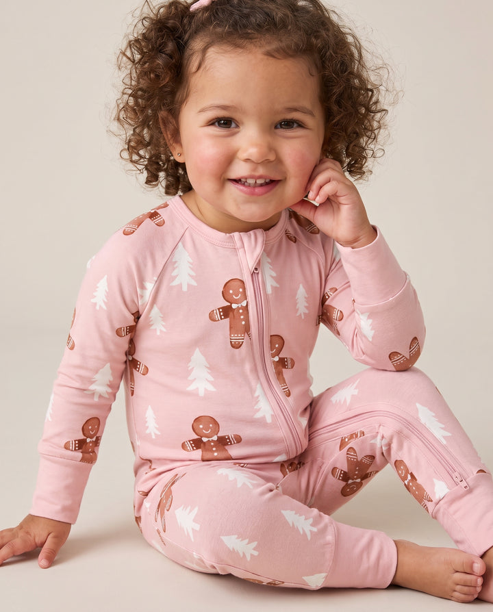 Pink Gingerbread Christmas Forest Bamboo Convertible Zippy