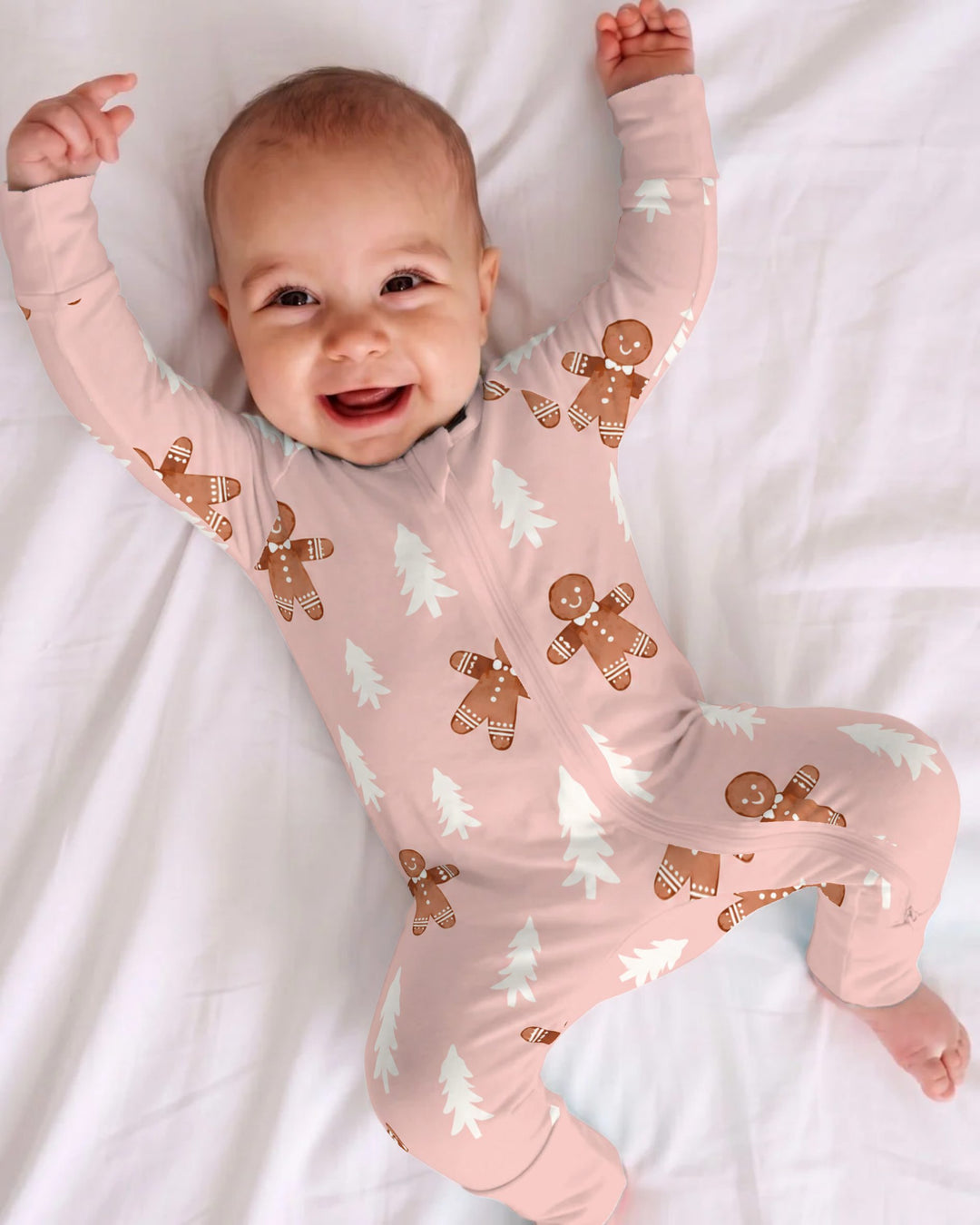Pink Gingerbread Christmas Forest Bamboo Convertible Zippy