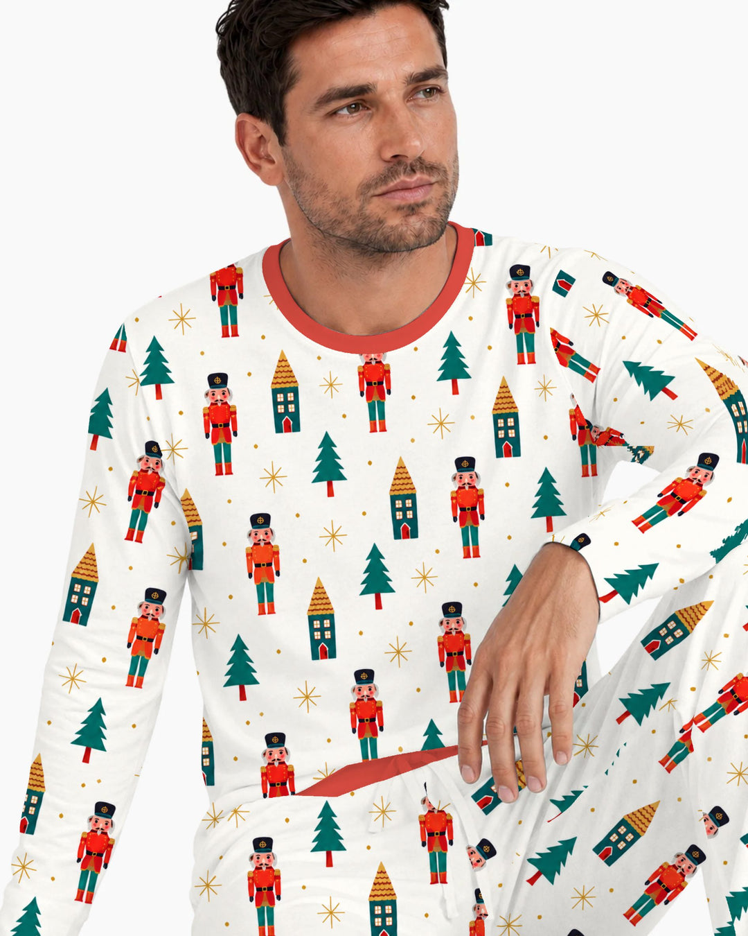 Classic Nutcracker Christmas Village Bamboo Men's Pajama Set
