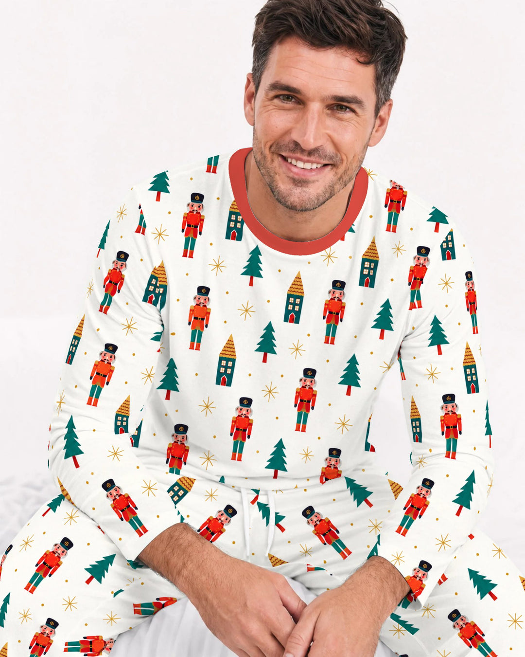 Classic Nutcracker Christmas Village Bamboo Men's Pajama Set