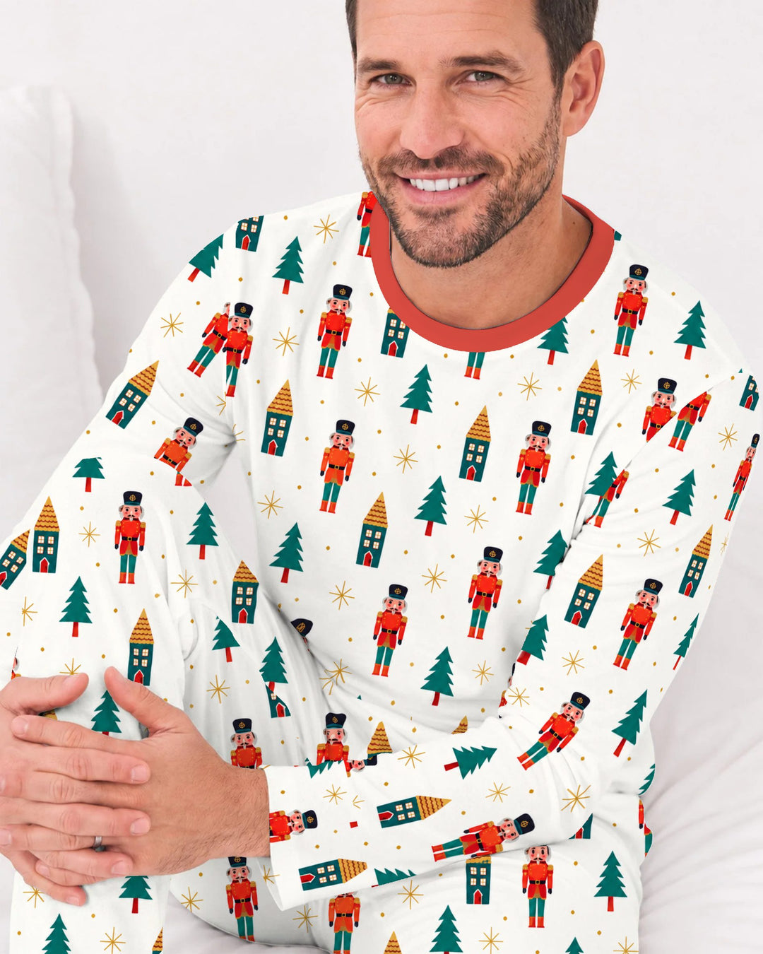 Classic Nutcracker Christmas Village Bamboo Men's Pajama Set