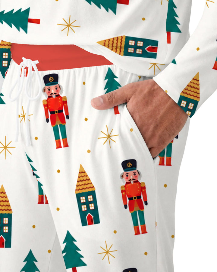 Classic Nutcracker Christmas Village Bamboo Men's Pajama Set