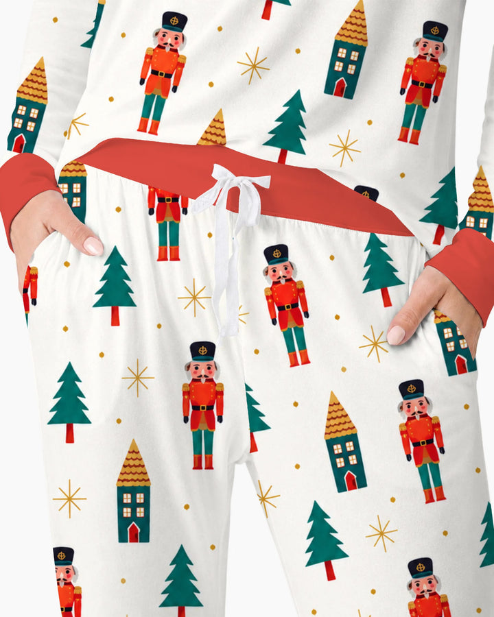 Classic Nutcracker Christmas Village Bamboo Women Pajama Set